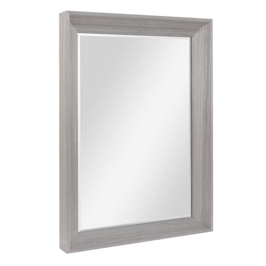 Head West Grey Wood Framed Beveled Accent Vanity Mirror